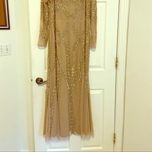 Adrianna lapel gown with clutch